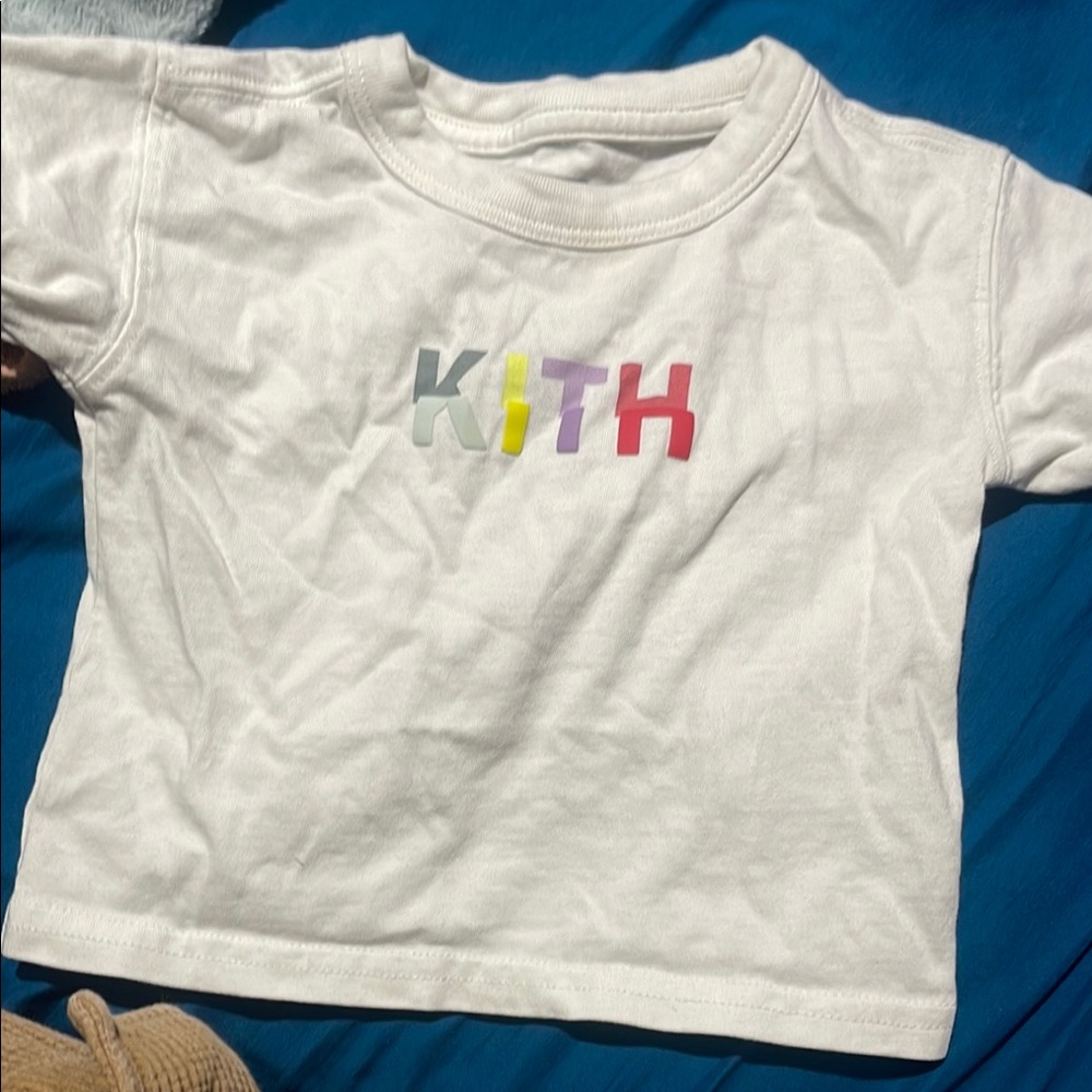 Kith White Short Sleeve Tee with Colorful Design